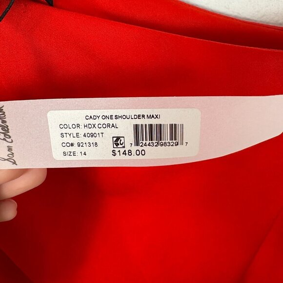 Sam Edelman NWT Cady One Shoulder Red Tiered Maxi Dress Size: 14 - Picture 11 of 11